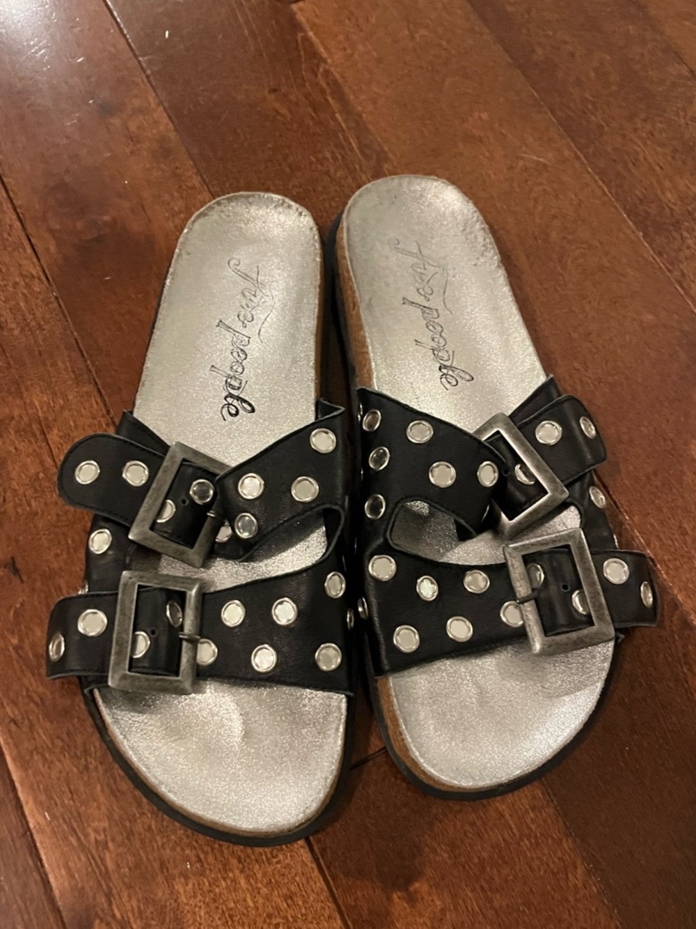 Free people studded black sandals with buckle size 41/10 women’s
